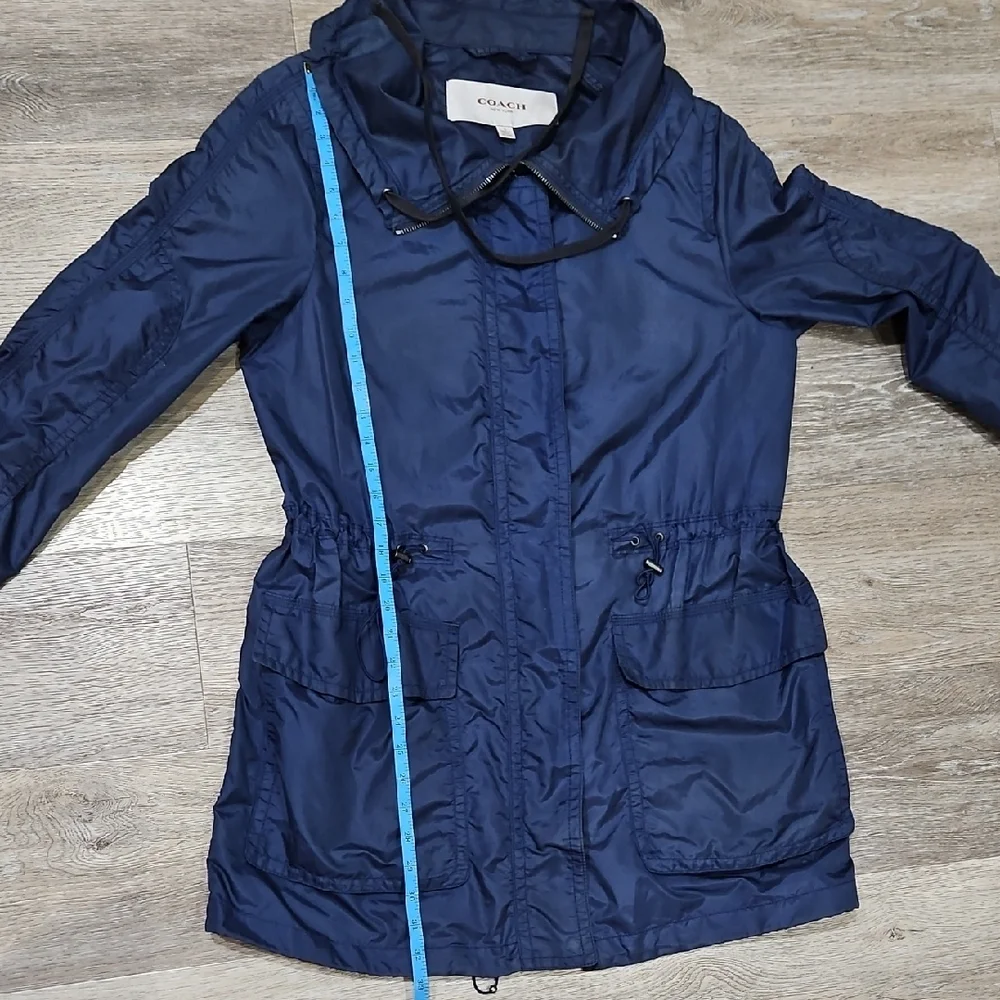 Coach Womens Navy Nylon Lightweight  Jacket Size Small